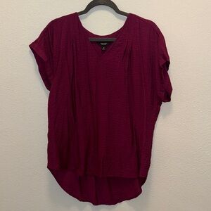 Simply Vera Vera Wang Deep Red V-Neck Blouse